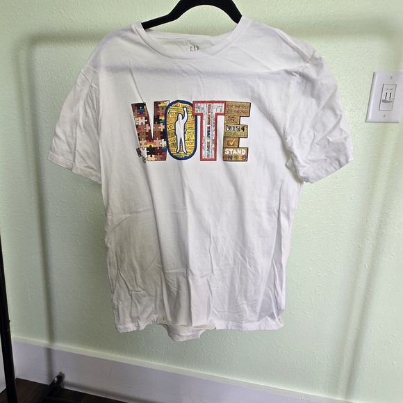 GAP White Tee with Colorful 'VOTE' Graphic - Picture 2 of 4